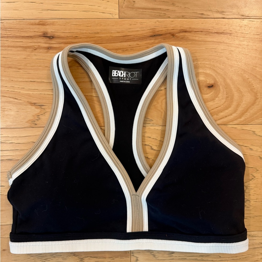 Beach Riot Black and White Sports Bralette